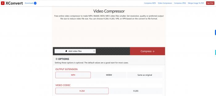 Xconvertビデオコンプレッサー